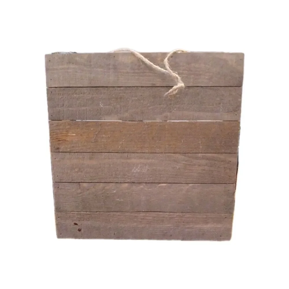 12 x 12  Horizontal Planks Boxed Sign Blank with Jute Hanger